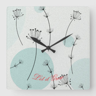 Minimalist Dandelion Wall Clock Fyrkantig Klocka