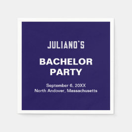 Minimalist Dark Blue Bachelor Party Paper Napkins Pappersservett