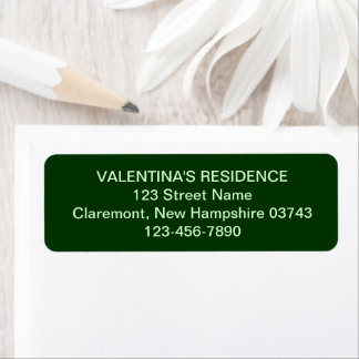 Minimalist Dark Green Wedding Return Address Label Returadress Etikett