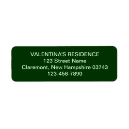 Minimalist Dark Green Wedding Return Address Label Returadress Etikett