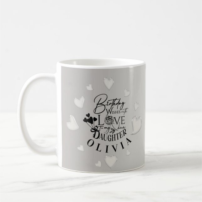 Minimalist Daughter Birthday Lettering Kaffemugg (Vänster)