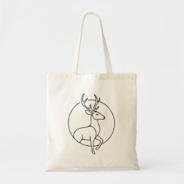 Minimalist Deer Line Art – Forest Animal Art Tygkasse