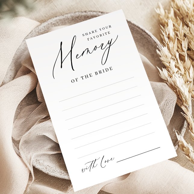 Minimalist dela en minnes bröllopsdusch spel (Minimalist share a memory bridal shower game)