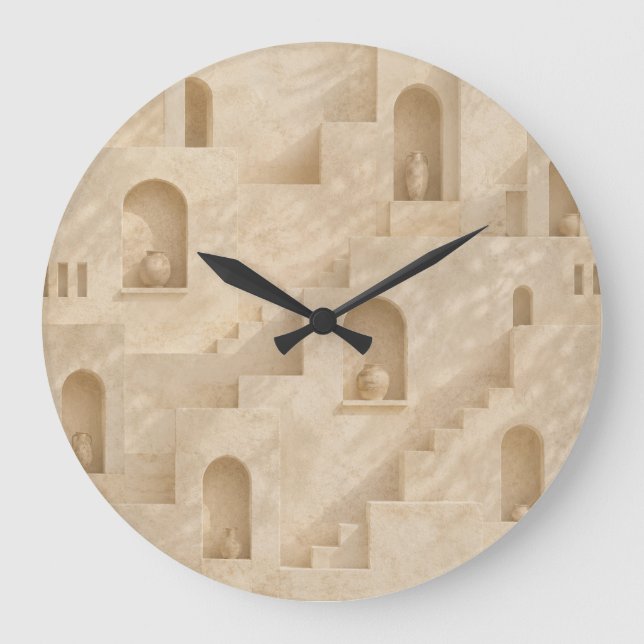 Minimalist Desert Architecture Wall Clock Stor Klocka (Framsida)