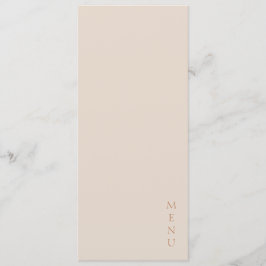 Minimalist Desert Sand Copper Script  Wedding  Meny