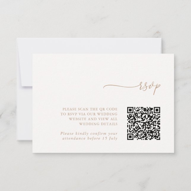 Minimalist Details & QR Code Wedding RSVP Card OSA Kort (Baksida)