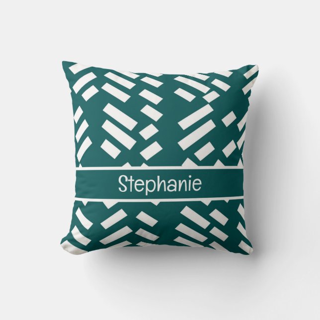 Minimalist Diagonal Striped Pattern With Name Kudde (Framsida)
