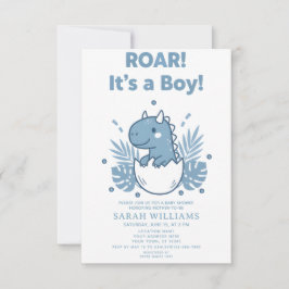 minimalist Dinosaur Baby Shower party boy Roar Inbjudningar