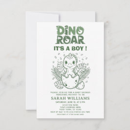 minimalist Dinosaur Baby Shower party boy Roar Inbjudningar