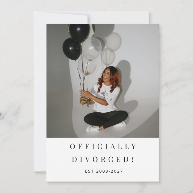 Minimalist Divorce Announcement Photo Card Meddelande (Framsida)