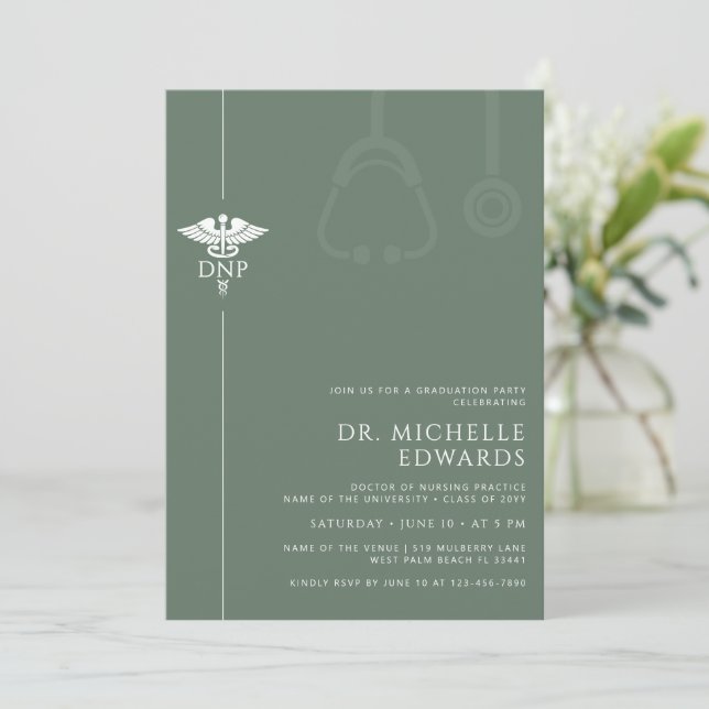 Minimalist DNP Doctor of Nursing Practice Graduate Inbjudningar (Stående Fram)