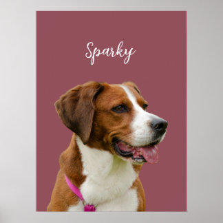 Minimalist Dog Portrait Wall Art Poster