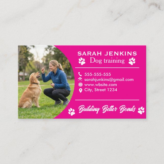 Minimalist Dog Trainer Business Card  Visitkort (Framsida)