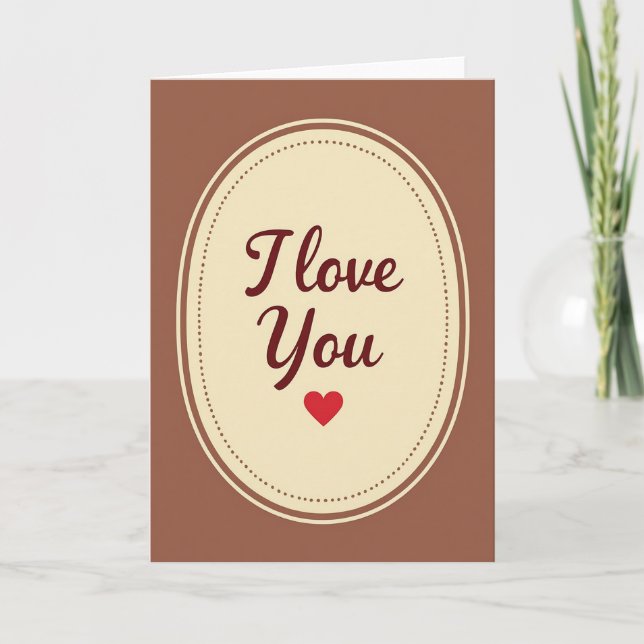 Minimalist Dotted I Love You Matte Card Kort (Framsida)