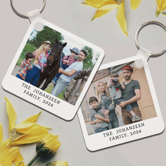 Minimalist Double Sided Family Photos Keepsake Nyckelring (Skapare uppladdad)