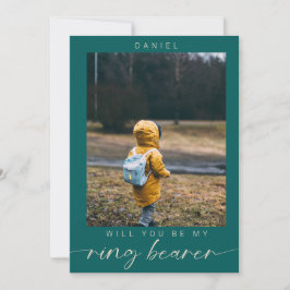 Minimalist... Du blir min Ring Bearer Photo Chic Inbjudningar