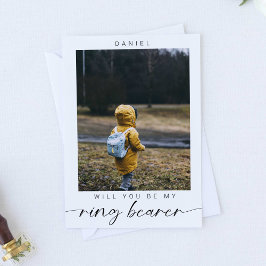 Minimalist... Du blir min Ring Bearer Photo Chic Inbjudningar