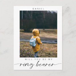 Minimalist... Du blir min Ring Bearer Photo Chic Vykort