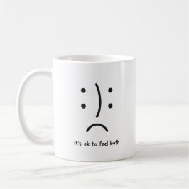 Minimalist Dual Emotion Face Mug Kaffemugg