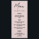 Minimalist Dusty Pink Menu Meny<br><div class="desc">A refined minimalist design in dusty pink — where modern simplicity meets quiet luxury.
Soft blush tones,  clean lines,  and an elegant typeface create a timeless,  understated aesthetic. Perfect for couples who appreciate subtle sophistication and contemporary elegance.</div>