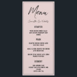Minimalist Dusty Pink Menu Meny<br><div class="desc">A refined minimalist design in dusty pink — where modern simplicity meets quiet luxury.
Soft blush tones,  clean lines,  and an elegant typeface create a timeless,  understated aesthetic. Perfect for couples who appreciate subtle sophistication and contemporary elegance.</div>