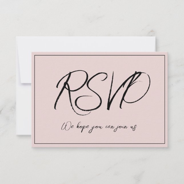 Minimalist Dusty Pink RSVP Invitation OSA Kort (Framsida)