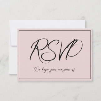 Minimalist Dusty Pink RSVP Invitation OSA Kort