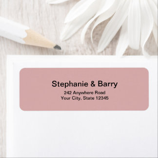 Minimalist Dusty Pink Wedding Return Address Returadress Etikett