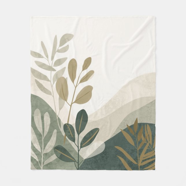 Minimalist Eco Art Fleece Blanket Nature Tones (Framsidan)