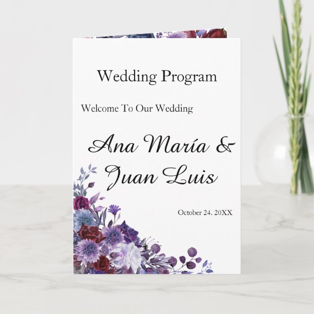 Minimalist Editorial Wedding Program Folded Card (Framsida)