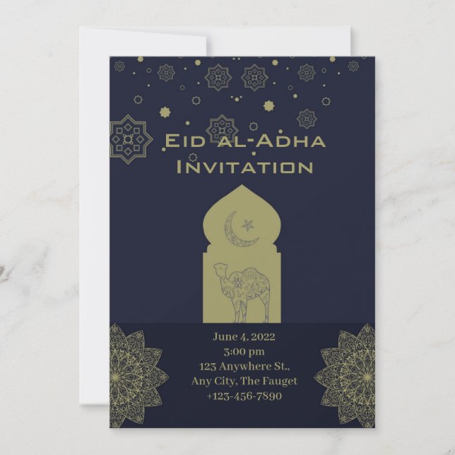 Minimalist Eid al-adha Inbjudningar (Framsida)