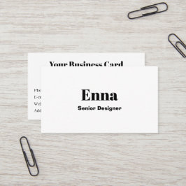 Minimalist Elegant Black & White Professional  Visitkort