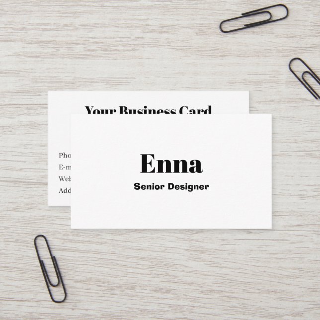 Minimalist Elegant Black & White Professional  Visitkort (Fram/Back In Situ)