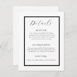 Minimalist Elegant Black & White Wedding  Tilläggskort
