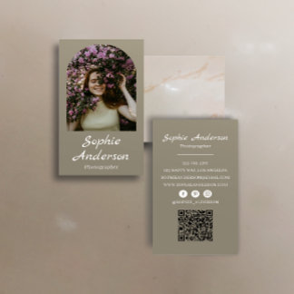 Minimalist Elegant Calligraphy Script Photography  Visitkort