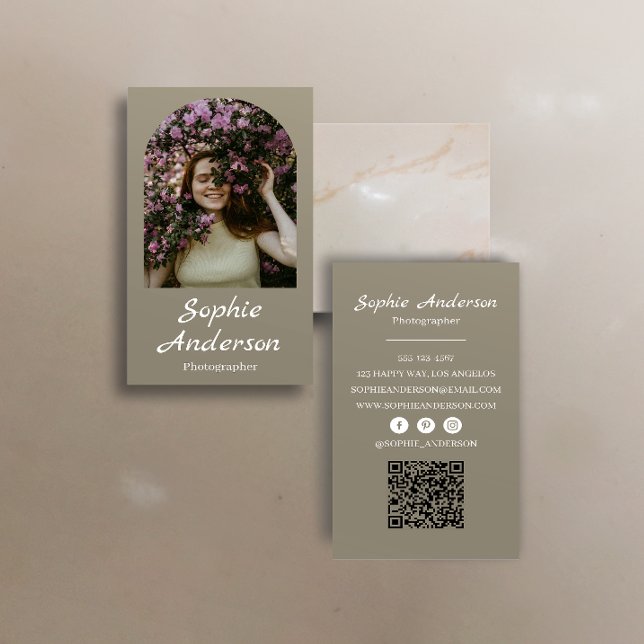 Minimalist Elegant Calligraphy Script Photography  Visitkort (Skapare uppladdad)