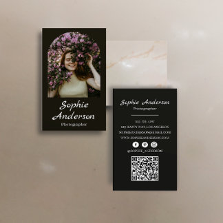 Minimalist Elegant Calligraphy Script Photography  Visitkort