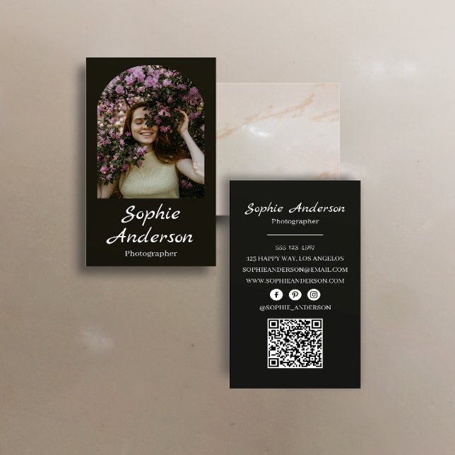 Minimalist Elegant Calligraphy Script Photography  Visitkort (Skapare uppladdad)