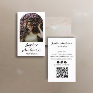 Minimalist Elegant Calligraphy Script Photography  Visitkort