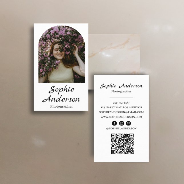 Minimalist Elegant Calligraphy Script Photography  Visitkort (Skapare uppladdad)