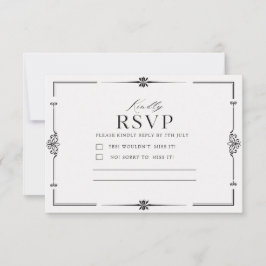 Minimalist Elegant Classic Wedding Response Card OSA Kort