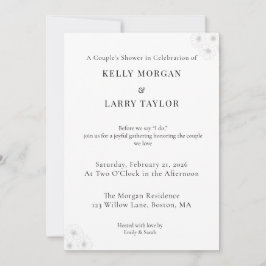 Minimalist elegant couple shower invitation card inbjudningar