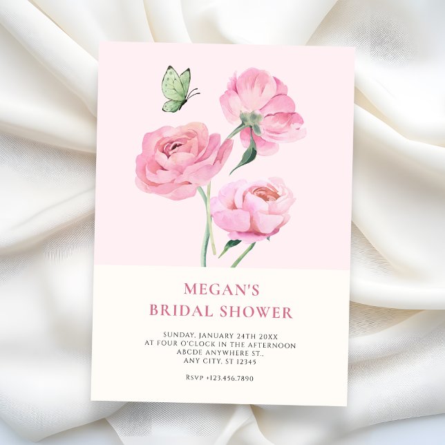 Minimalist elegant flower bridal shower inbjudningar (Skapare uppladdad)