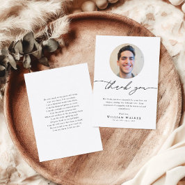 Minimalist Elegant Funeral Sympathy Memorial Photo Tack Kort