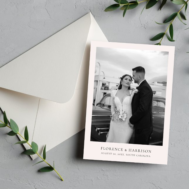 Minimalist Elegant Photo Wedding Save the Date  Spara Datumet (Skapare uppladdad)