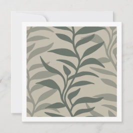 Minimalist Elegant Plant Silhouettes in Flow Earth Anteckningskort