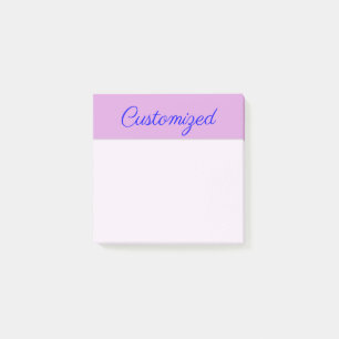 Minimalist, elegant, plommonbakgrund & blåttnamn post-it block