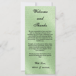 Minimalist Elegant Sage Green Linen Welcome Thanks