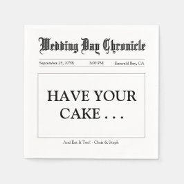 Minimalist Elegant Script Custom Wedding Reception Pappersservett