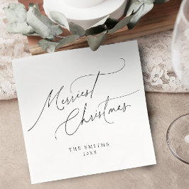 Minimalist Elegant Script Merriest Christmas Pappersservett